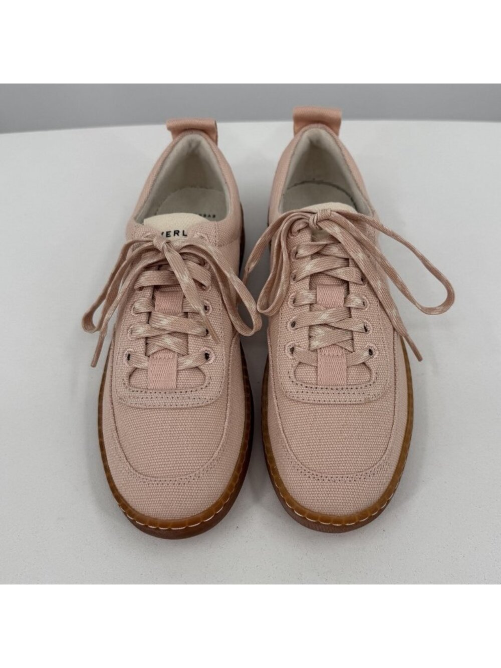 Everlane Tread Bare Sneaker size 7 Women's in Pink Canvas Classic Lace-up Shoes - Picture 4 of 9